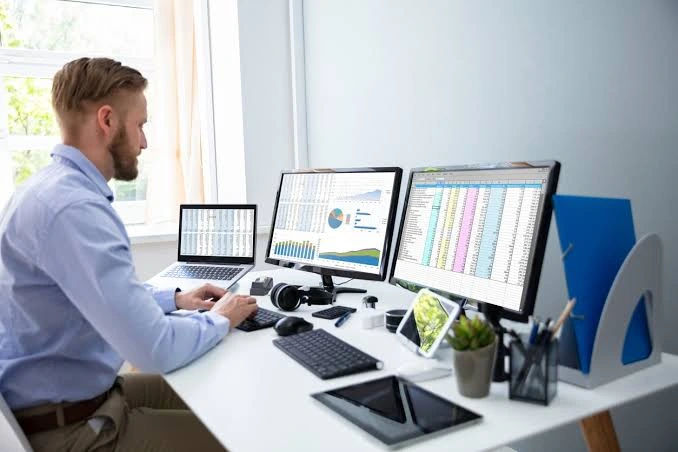 Man on computer